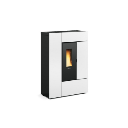 Salamandra com pellets extraplana, impermeável e ventilada com ligação a conduta - EXTRAFLAME Gabriella Plus 8,5 kW